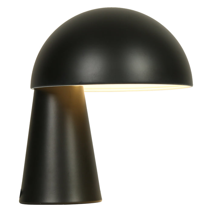 Solvian 1-Light Black Mushroom Table Lamp