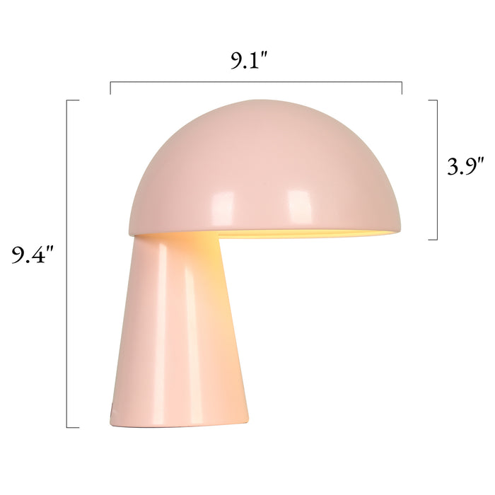 Solvian 1-Light Pink Mushroom Table Lamp