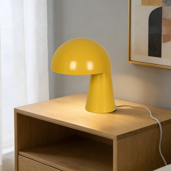 Solvian 1-Light Mustard Yellow Mushroom Table Lamp