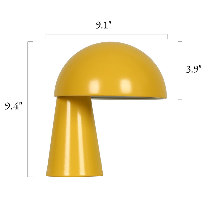 Solvian 1-Light Mustard Yellow Mushroom Table Lamp