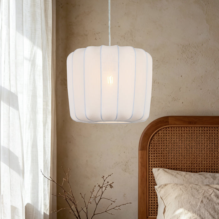 Velora 1-Light Gold Seamless Fabric Pendant Light