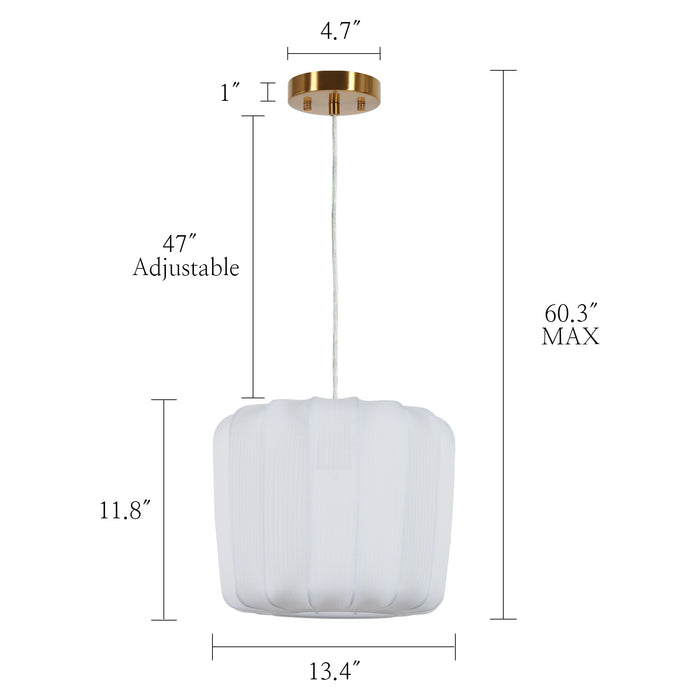Velora 1-Light Gold Seamless Fabric Pendant Light