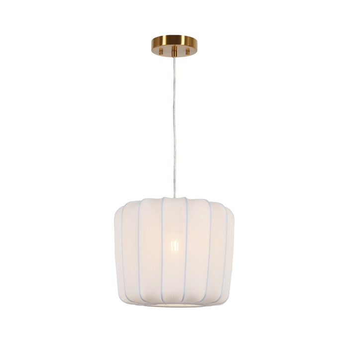 Velora 1-Light Gold Seamless Fabric Pendant Light