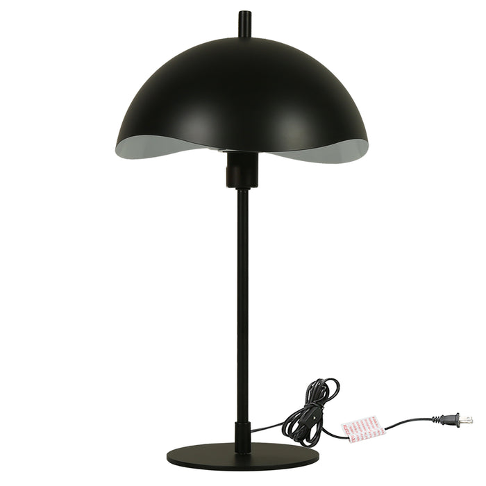 Veyora 1-Light Black Curved Dome Table Lamp