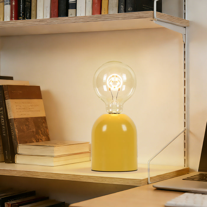 Solvian 1-Light Mustard Yellow Table Lamp with G95 Bulb