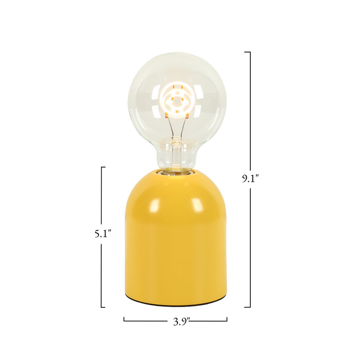 Solvian 1-Light Mustard Yellow Table Lamp with G95 Bulb