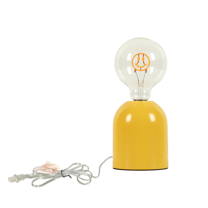 Solvian 1-Light Mustard Yellow Table Lamp with G95 Bulb
