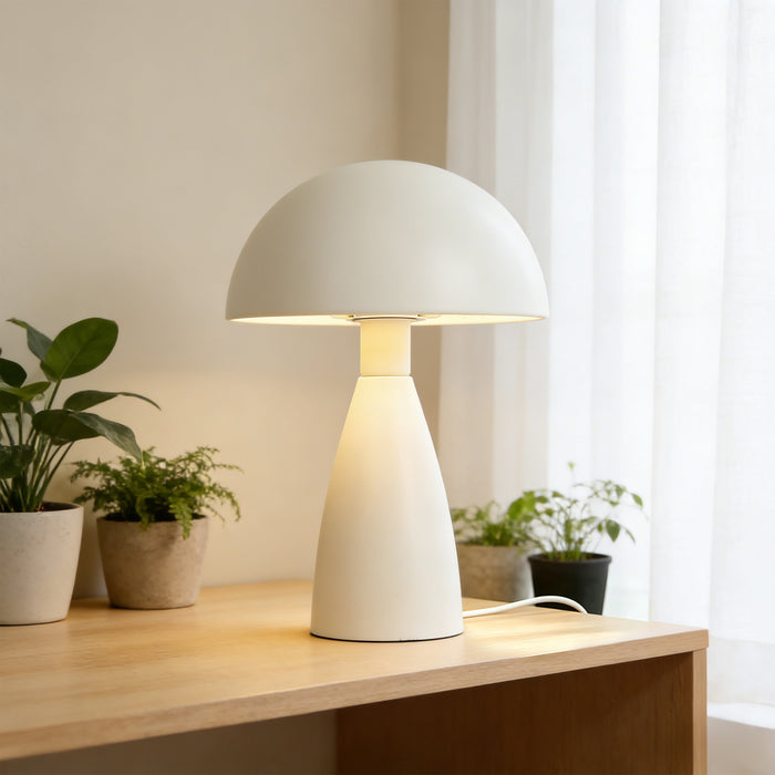 Solvian 1-Light Cream Dome Table Lamp