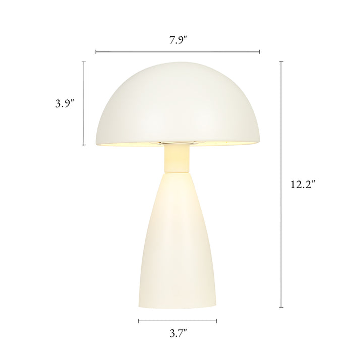 Solvian 1-Light Cream Dome Table Lamp