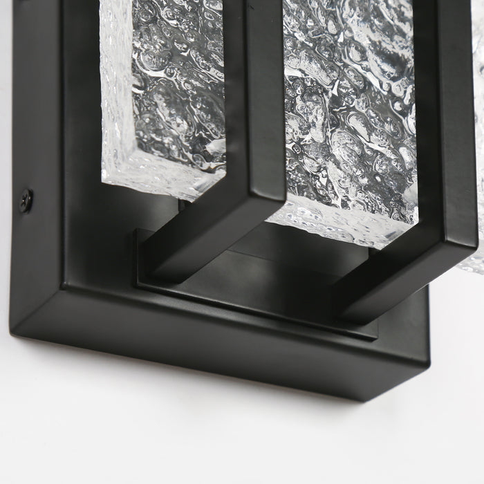 Lunari 1-Light Black vertical Textured Acrylic Wall Sconce