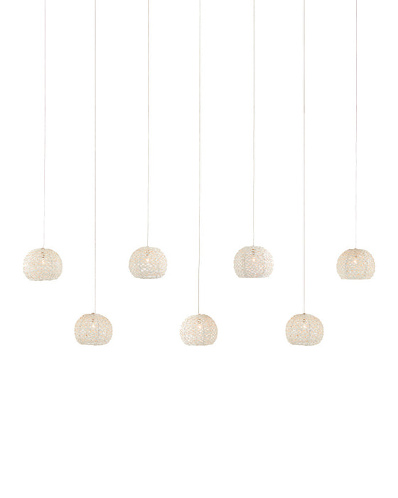 Piero White 7-Light Linear Multi-Drop Pendant