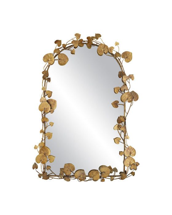 Vinna Arch Brass Leaves Mirror