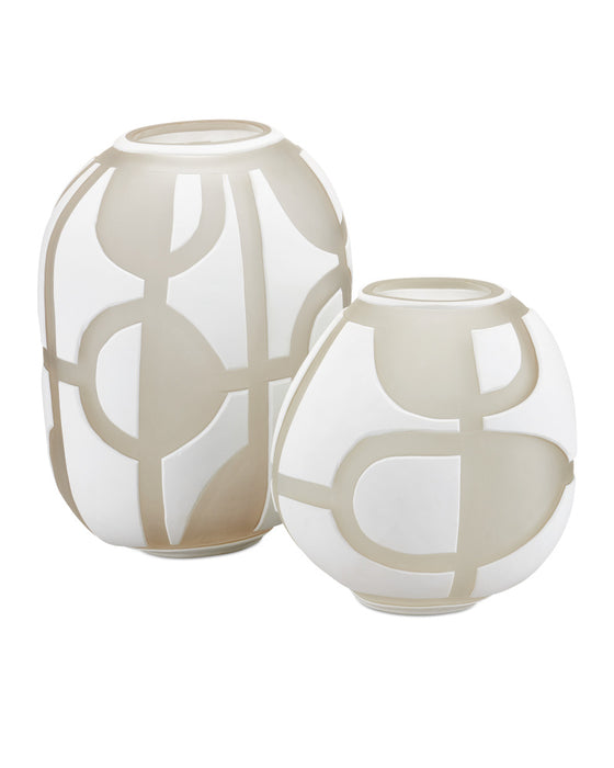 Art Decortif White Vase Set of 2