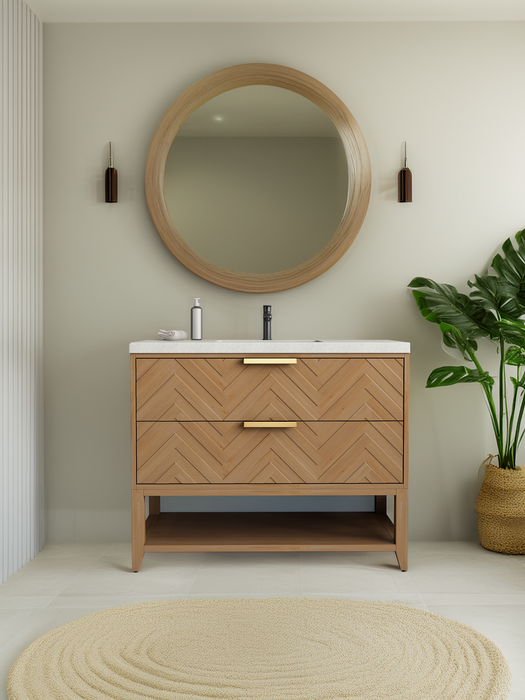 Savannah 42" Freestanding Bathroom Vanity with Gray Sink