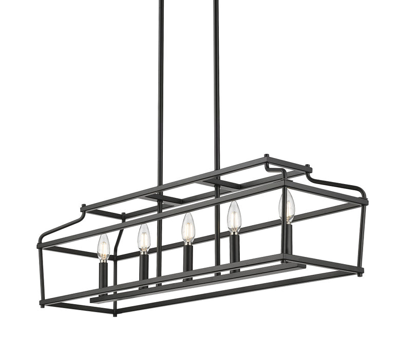 Nellita 34" Wide 5-Light Island - Matte Black