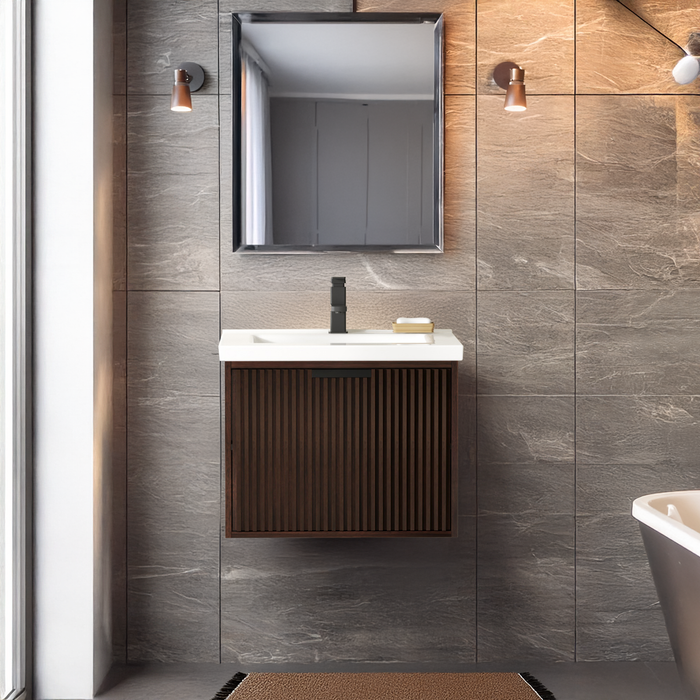 San Diego 24" Dark Walnut Wall Mount Bathroom Vanity