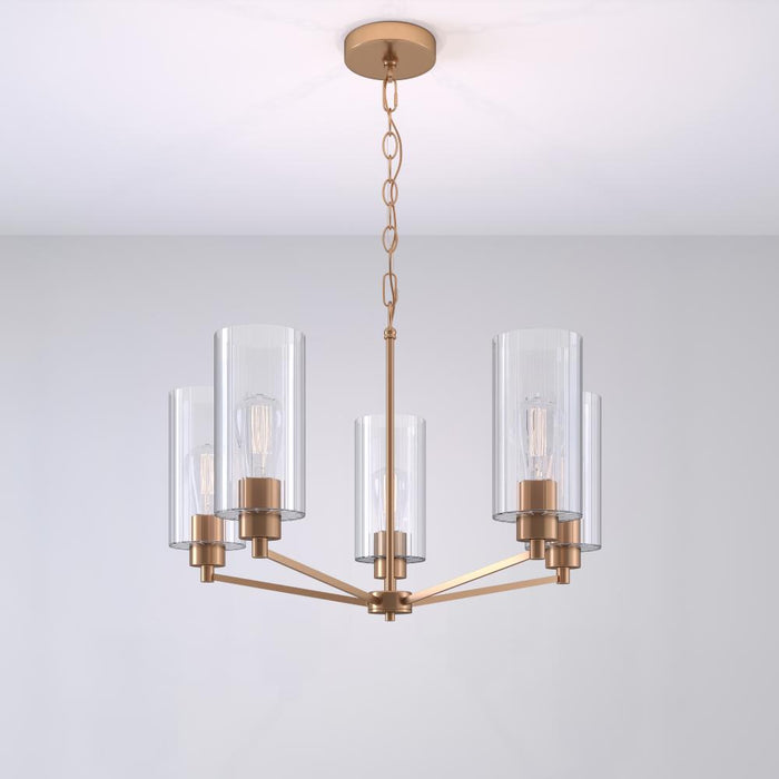 Beverlly 5-Light Chandelier Ceiling Light Modern Gold