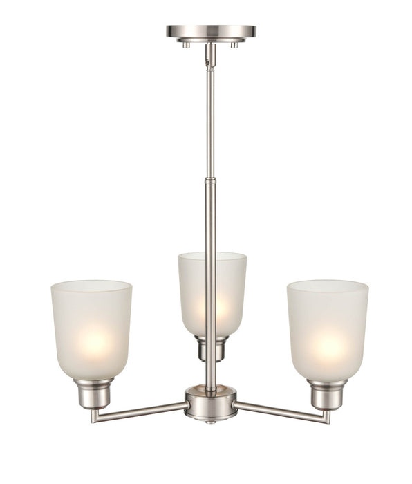 Amberle 3-Light Chandelier Ceiling Light Brushed Nickel