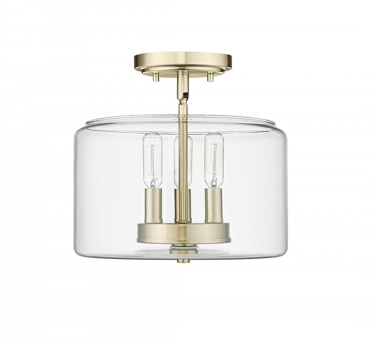 Asheville 3-Light Semi-Flush Ceiling Mount Modern Gold