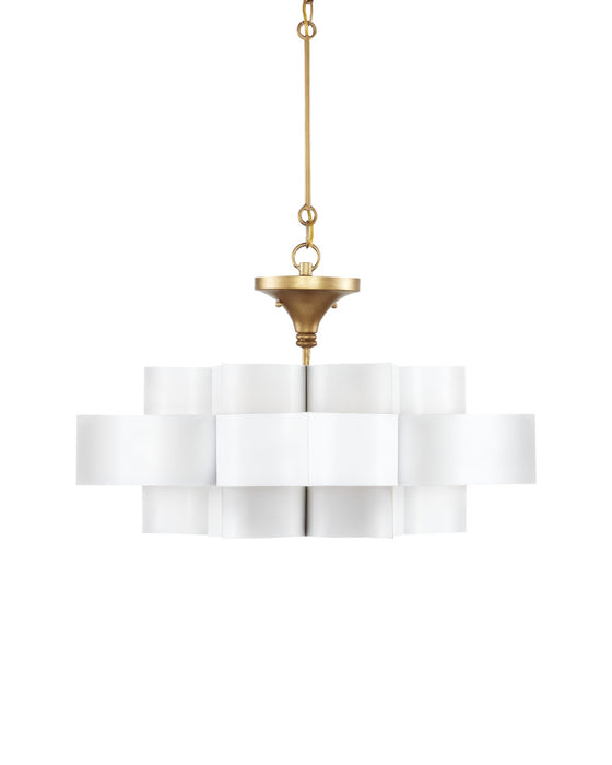 Grand Lotus Small White Chandelier