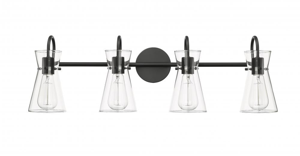 Camellia 4-Light Vanity Matte Black