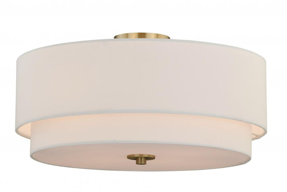 Burnaby 20.5-in Semi Flush Ceiling Light Matte Brass