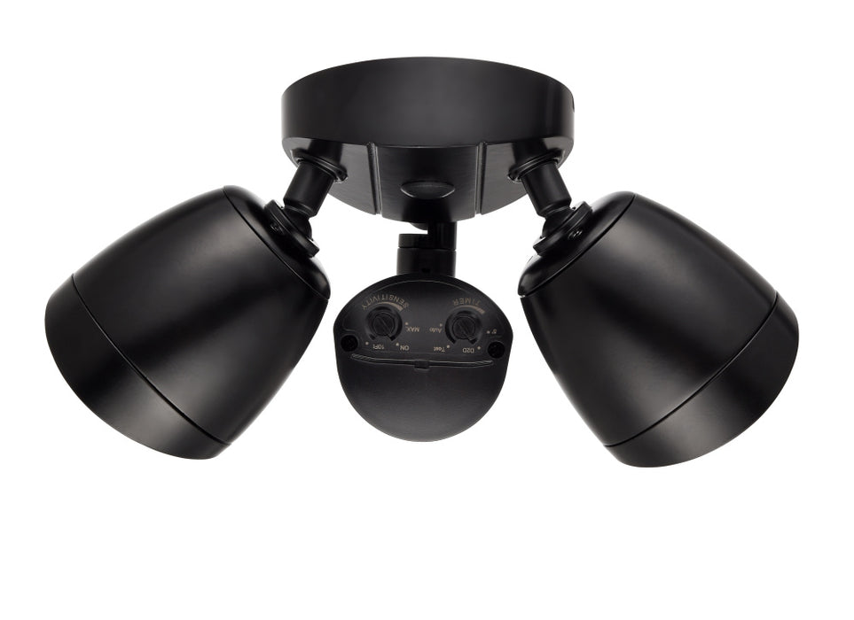 10.5" High 2-Light LED Outdoor Security Flood Light - Powder Coated Matte Black