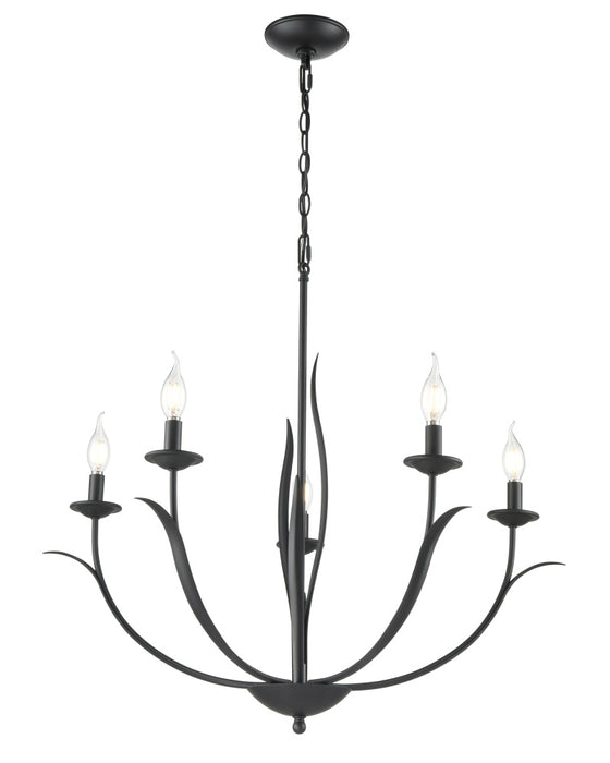 Charlize 29.5" Wide 5-Light Chandelier - Matte Black