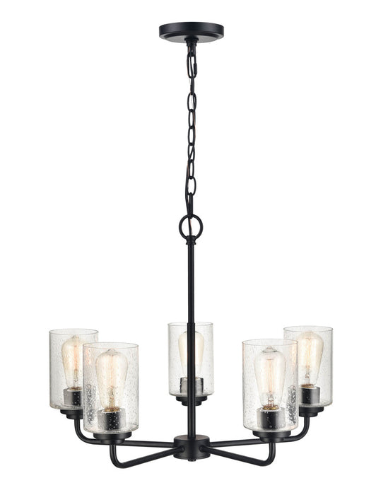 Moven 5-Light Chandelier Ceiling Light Matte Black
