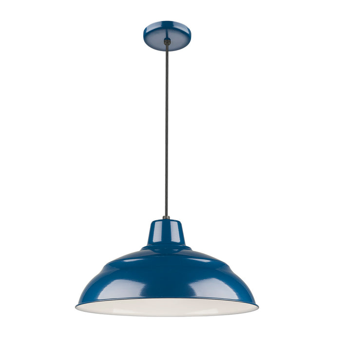 R Series 1-Light Cord Hung Warehouse Navy Blue