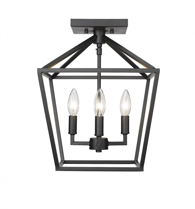 4-Light Semi-Flush Ceiling Mount Matte Black