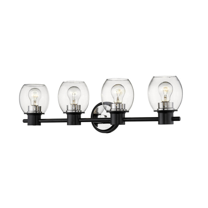 4-Light Vanity Matte Black/Polished Nickel