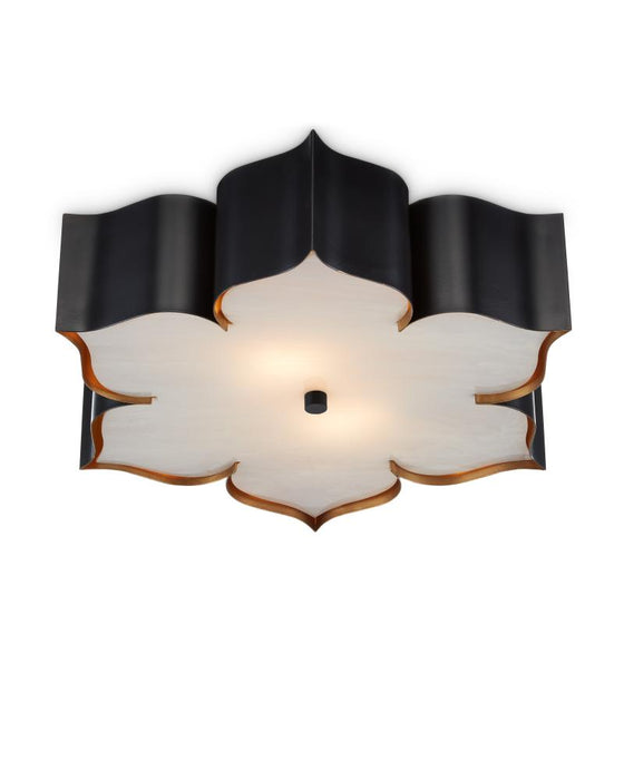 Grand Lotus Black Flush Mount