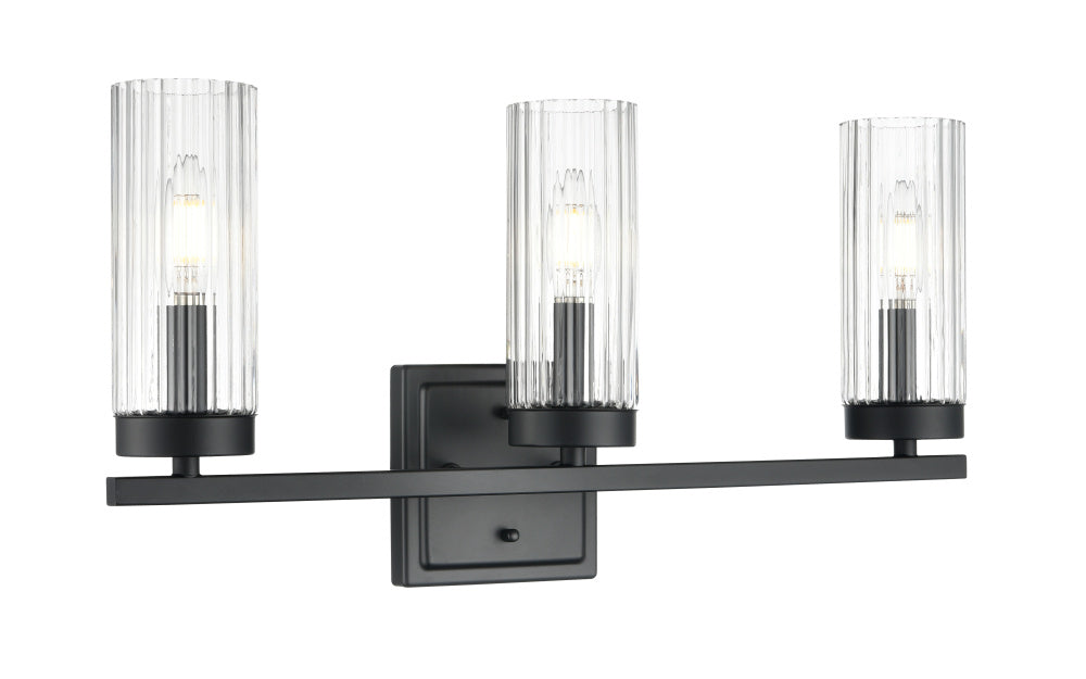 Iversen 21" Wide 3-Light Vanity - Matte Black