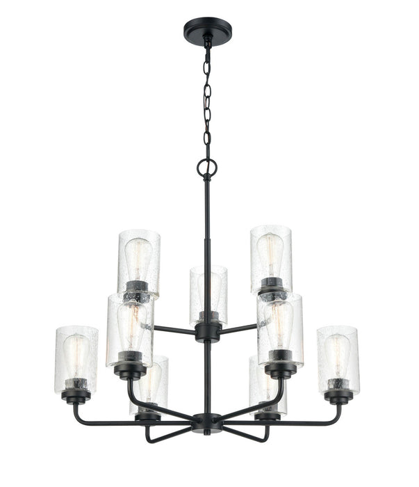 Moven 9-Light Chandelier Ceiling Light Matte Black