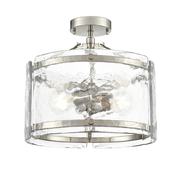 Bennetti 14.5" Wide 2-Light Semi Flush - Polished Nickel