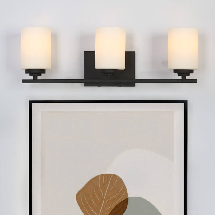 Brilora Modern 3-Light Bathroom Vanity Light with Frosted Glass Shades, ORB