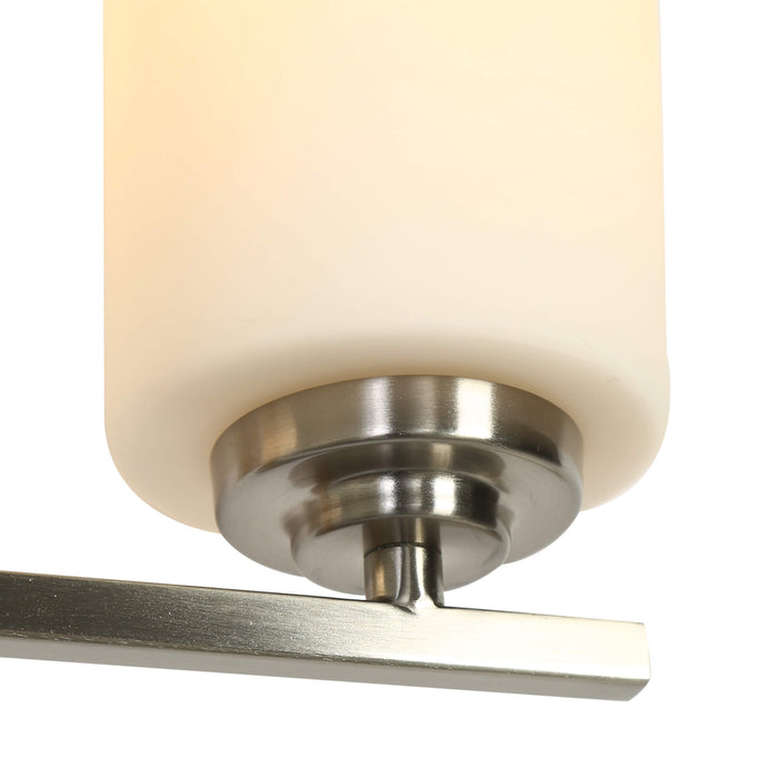 Brilora Modern 3-Light Bathroom Vanity Light with Frosted Glass Shades, Brushed Nickel