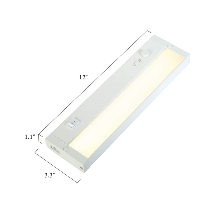 Glanzor 12" LED Commercial Strip Light 5CCT Dimmable White Fixture for Indoor Use