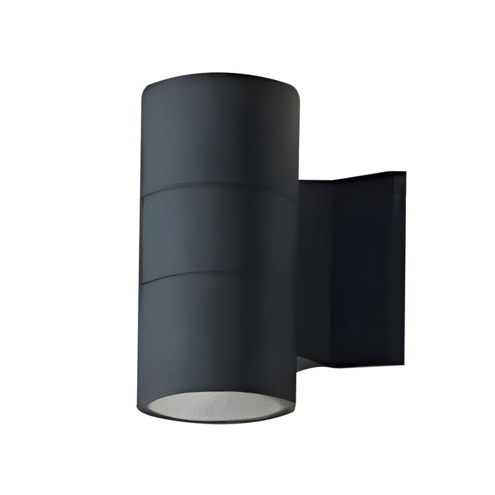 Raymere Brushed Black Cylinder Wall Sconce with Clear Glass