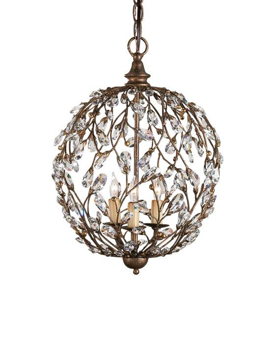 Crystal Bud Gold Orb Chandelier
