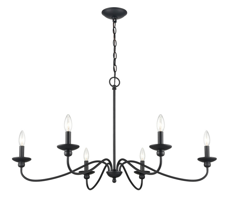 Delvona 6-Light Chandelier Ceiling Light Matte Black