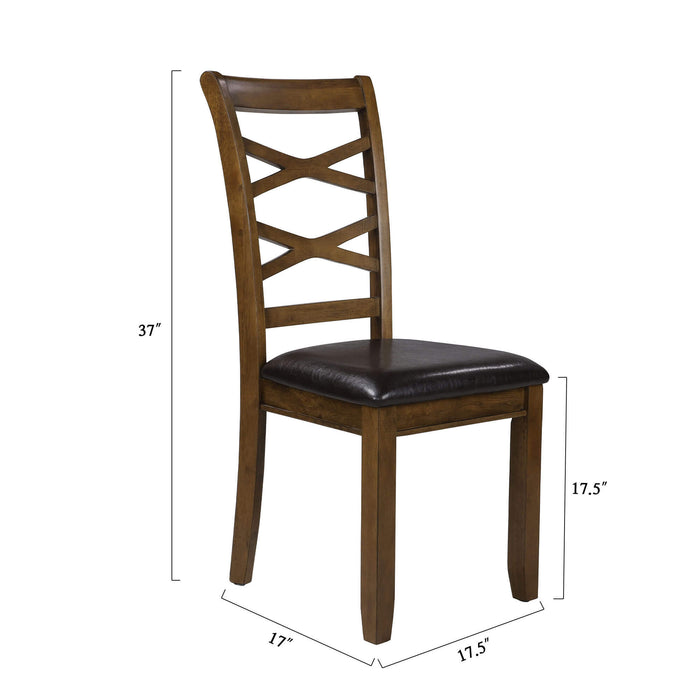 Felvian Rustic 7-Piece Dining Set with Wooden Table and Ladder-Back Chairs