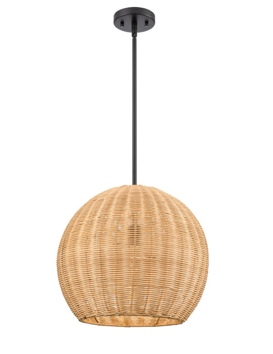 Elise 16" Wide 1-Light Pendant - Matte Black
