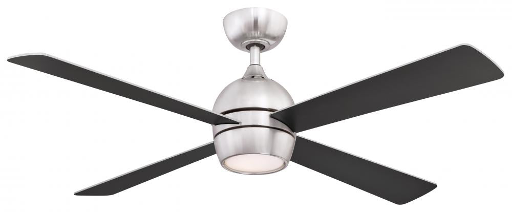 Kwad 52 inch Indoor Ceiling Fan with LED Light Kit - Brushed Nickel