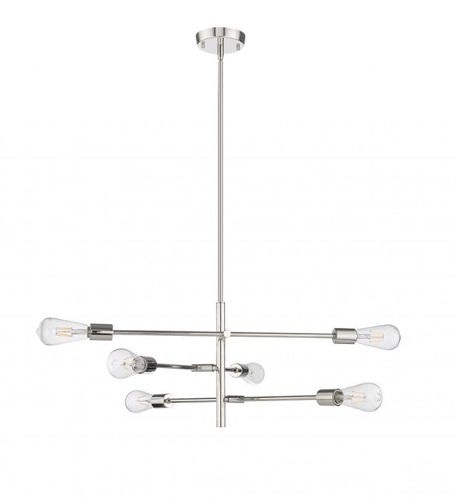 Decco 6-Light Chandelier Ceiling Light Polished Nickel