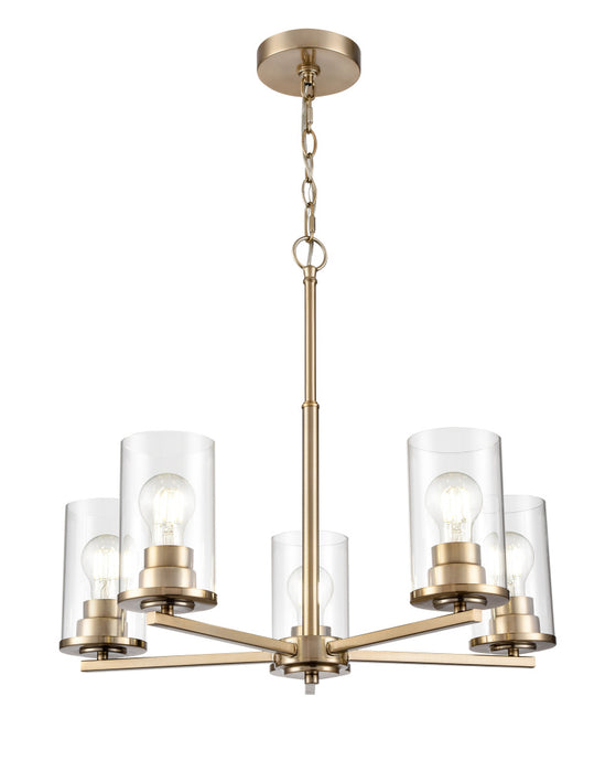 Verlana 24" Wide 5-Light Chandelier - Modern Gold
