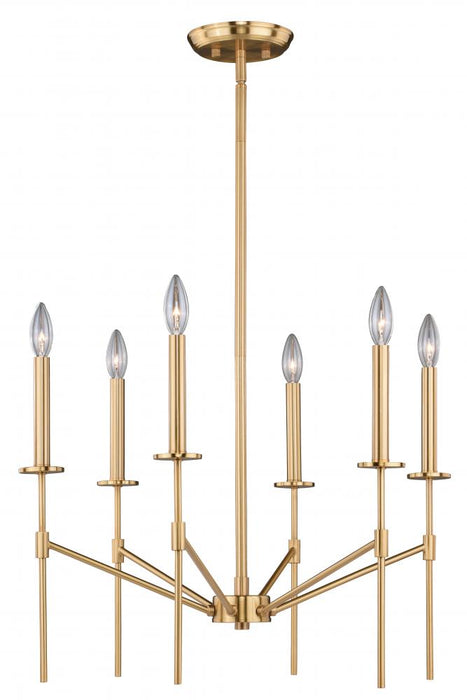 Kedzie 6L Chandelier Natural Brass