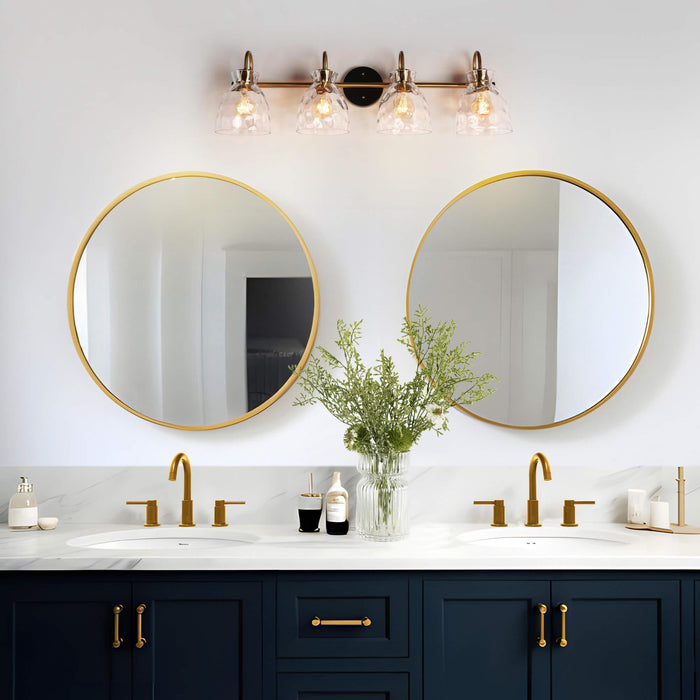 Ravilen 4-Light Black and Brass Bathroom Vanity Lights