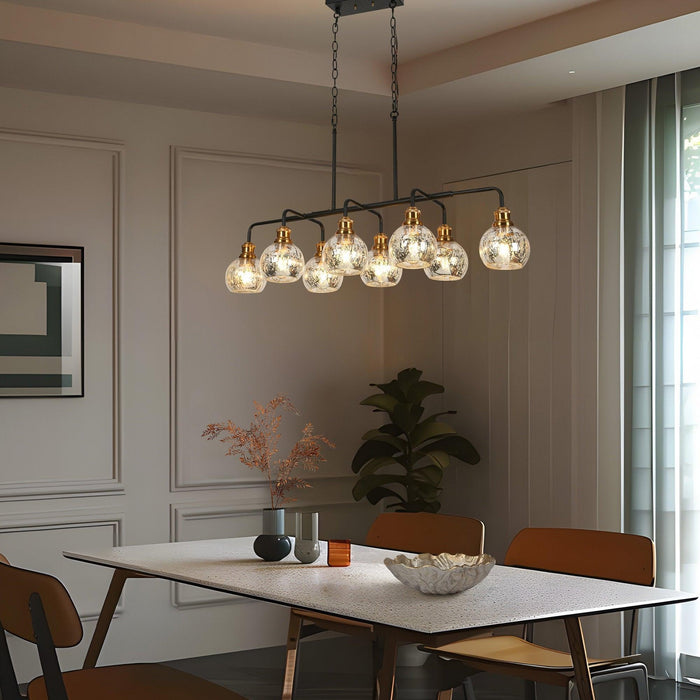 Drelion 8-Light Black and Brass Island Lights